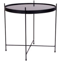 Table basse en verre et métal ø48xh48cm - Noir - VENEZIA