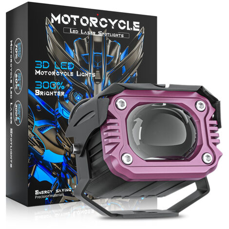 Projecteur LED Moto Anti-brouillard 20W CSP 3570, Laser Mini Canon Bi-couleur Blanc/Jaune, 4 Modes Strobe, 8000LM DC9-80V, Lampe Auxiliaire Avant pour Moto Voiture 4x4 Camion(4PCS) (1/5)