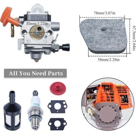 Carburateur FS90 pour Stihl FS90 FS90 R FS87 FS87R FS100 FS110 FS110R pour tondeuse à gazon série FS FC KM avec bougie d'allumage filtre à air filtre à huile
