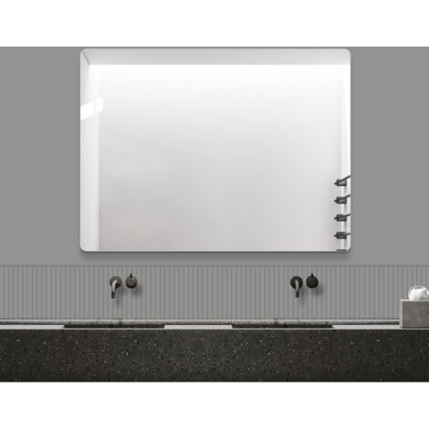 Miroir mural sans cadre 60 × 80 cm – Miroir de salle de bain HD sans cuivre, miroir moderne pour coiffeuse, chambre ou entrée, miroir décoratif à accrocher à la verticale ou à l'horizontale avec film 