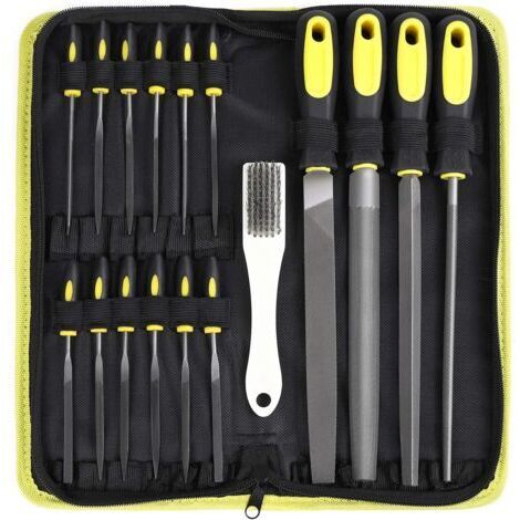 18 in 1 Limes et Râpes Jeu de Lime Metal Precision Métal Limes Métalliques en Carbone Acier Brosse Aiguille Ensemble de fichiers (1/5)