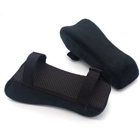 2Pcs Coussin de Coude, Coussinets D'accoudoir pour Chaises de Bureau et de Jeu, Coussins D'accoudoir en Mousse À Mémoire, Coussinets de Bras Noir pour Soulager la Fatigue (1/4)