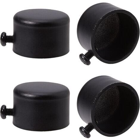 4pcs Embouts de Tringle à Rideau Embouts de Rideau en Métal Noir Embouts avec Vis Embouts de Tringle à Rideau Cylindriques de 28 mm Têtes pour Rideau de Bureau à Domicile Accessoires