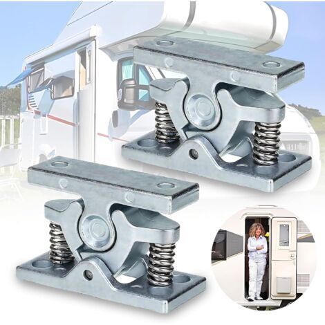 2 Pièces Bloc Porte Caravane, Alliage Zinc Arret de Porte, Caravane Camping Car Accessoires, Bloque Porte à Ressort pour Jardin, Mobilhome, Chambre, Salon, Garage (1/5)
