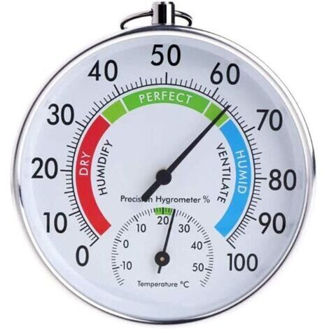 Intérieur Extérieur Forme Ronde Thermomètre Température Jardin hygromètre Testeur Comfortable Météo Humidité Mètres (1/5)