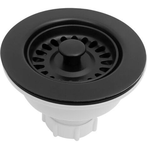 Bouchon d'évier noir 3.5 pouces – Crépin de panier amovible pour éviers en granit et acier inoxydable – Installation facile sans outil (1/5)