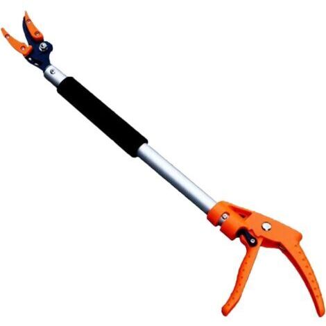Sécateur télescopique à longue portée – Lame en acier pour coupe nette – Manche en alliage d'aluminium léger – Pour taille d'arbres et récolte de fruits