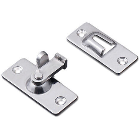 Loquet de serrure de porte à 90 degrés, loquet de verrouillage à angle de sécurité en acier inoxydable pour porte coulissante/poussoir (1/4)