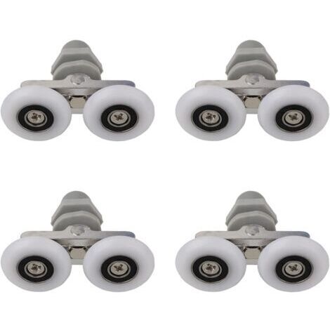 Roulettes Doubles pour Porte de Douche Roulettes pour Porte de Douche Roulettes Coulissantes Porte Salle de Bain Douche Rouleau de Douche de Rechange,Pièces de rechange pour salle de bain 23mm (1/4)