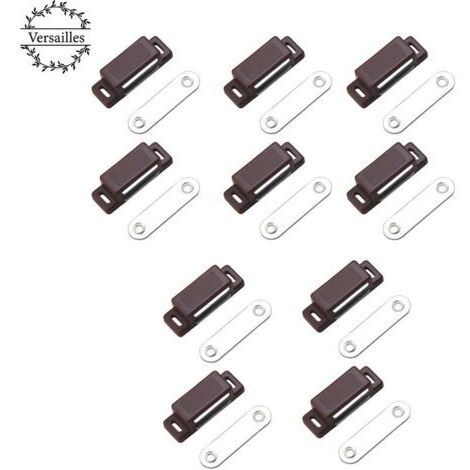Loqueteau magnétique puissant – Force de maintien 4kg – Lot de 10 – Pour meubles en bois – Installation facile avec vis fournies (1/5)