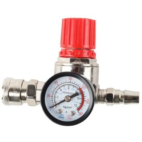 Régulateur de Pression du Compresseur d'air Détendeur Pneumatique,Valve de Régulation de Pression Avec Raccord 140psi (1/5)