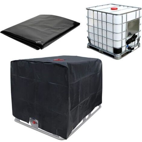 Couvercle De Réservoir d'eau Bâche De Protection IBC- Noir -Le Couvercle Supérieur Et La Valve Ne sont Pas Obstrués- pour Cuve 600L -bâche Couverture Réservoir IBC-Tissu Anti-120x80x100cm (1/5)