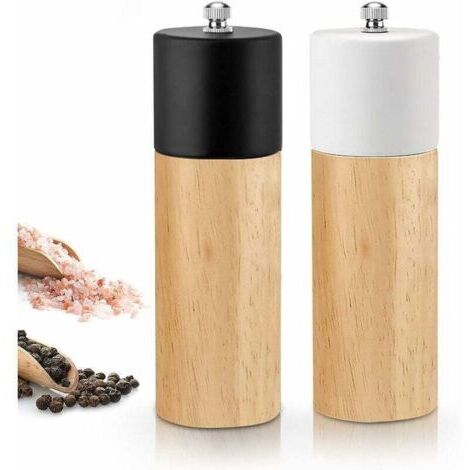 Moulin à poivre et sel manuel 2pcs – Meule en céramique réglable – Broyage fin et gros – 16.55cm pour cuisine professionnelle (1/5)