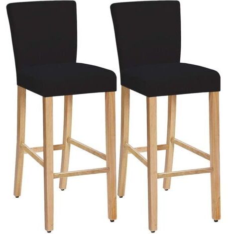 Housses de chaise extensibles lavables – Lot de 2 – Matériau doux et respirant – Compatible tabourets de bar – Couleur noir (1/5)