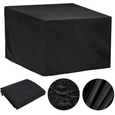 Housse Salon De Jardin Exterieur 110x110x85cm Oxford Housse De , XU,Protection De Jardin Imperméable Au Vent Anti-UV Bache Table De Jardin (Noir) - (1/4)