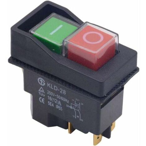 Interrupteur de sécurité pour outils électriques - Bouton-poussoir électromagnétique étanche à 4 broches - Convient aux machines de découpe mécaniques (1/5)