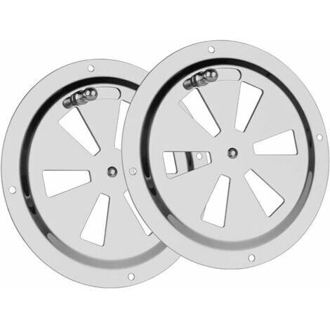 2pièce Grille D'aération Ronde, 125 mm Grille de Ventilation Rond en Acier INOX Grille d'aération Conduit Moustiquaire Grille D'évacuation Air Entrant Air Evacué Ventilation Volets Réglables (1/5)