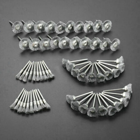 Ensemble de brosses métalliques de 3 mm (60 pièces), roues en fil d'acier, ensemble de brosses à stylo, accessoires pour outils rotatifs (1/5)