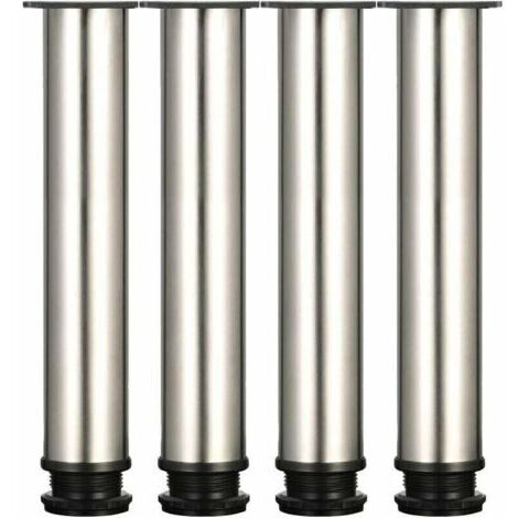 Pieds de meuble réglables en acier inoxydable brossé - Hauteur 300 mm, hauteur réglable de 0 à 15 mm (1/5)