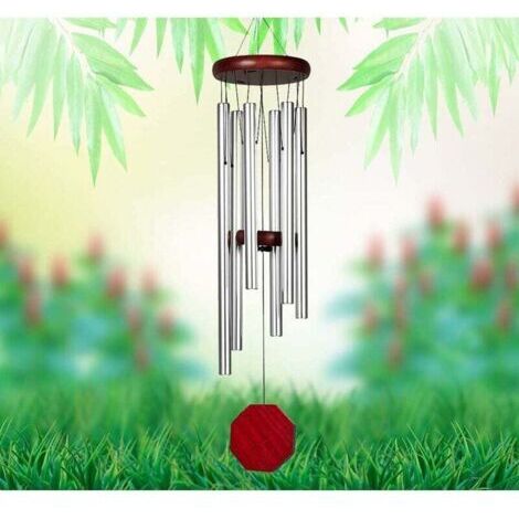 Carillons éoliens avec son apaisant et relaxant, 6 tubes en aluminium, pour décoration extérieure, maison, jardin, terrasse, balcon et intérieur. (1/5)