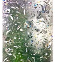 3D Film pour Fenêtre Film Electrostatique Protége Intimité Anti-UV Décoratif Film Vitre Anti Regard Motif Tulipes Fleurs 60×200cm