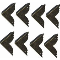 8 pièces Vintage Protecteur Décoratif d'angle en Fer protecteurs d'angle en métal pour Meubles De Protection d'angle De Meuble en Bronze pour Meuble et Boîte en Bois Coffret à Bijoux Bronze 707020mm,V