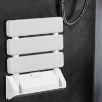 Siège de douche mural rabattable – Capacité de charge 130 kg – Matériaux ABS et aluminium – Installation murale pour gain de place