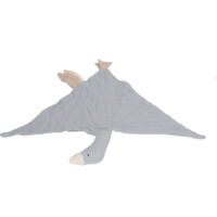 Atmungsaktive Babydecke aus Baumwolle in Entenform, farblich in Nebelgrau
