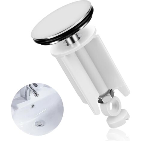 Bouchon Lavabo Salle de Bain Universel, 40 mm Bouchon Evier Salle de Bain avec Joint en Caoutchouc, Constitué de Laiton, Hauteur Réglable, pour Lavabo, Baignoire (1/5)