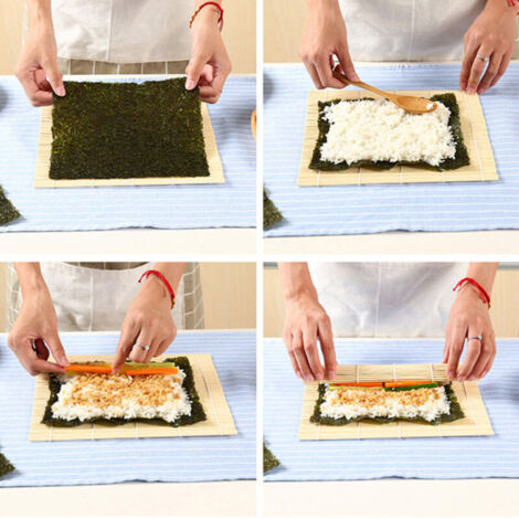Sushimatta / Sushi / Scroller Tapis à Sushi en Bambou Beige (1/4)