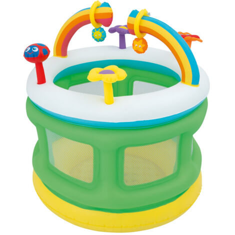 Gymnase gonflable 109x104 cm – Vinyle souple et résistant – Filets de sécurité pour visibilité – Activités extérieures enfants
