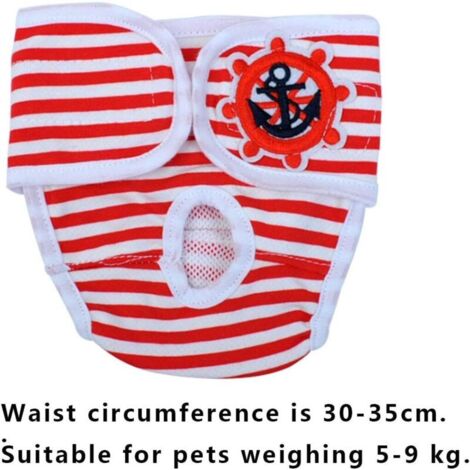 Pantalon hygiénique pour Chien Couche Réutilisable pour Chienne Lavable Pantalons de Sécurité Menstruel Sanitaires Couches Culotte pour Animaux Physiologiques Paquet de 3 sous-vêtement Chat M (1/4)