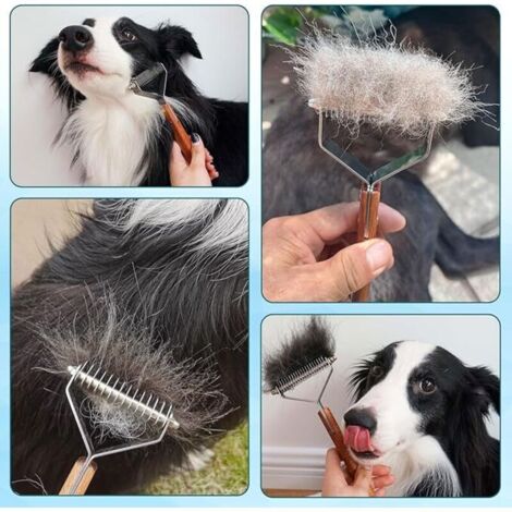 Brosse Chien Chat Anti Poils Animaux - Brosse de Toilettage pour Chiens de Compagnie et Chats - Peigne Démêlant pour Poil Long et Court