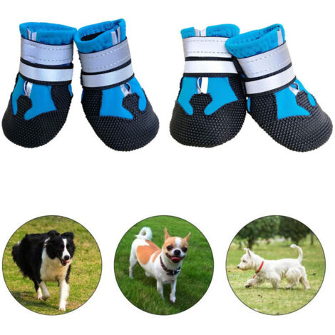 Bottes imperméables antidérapantes pour chiens moyens à grands, semelle robuste pour extérieur