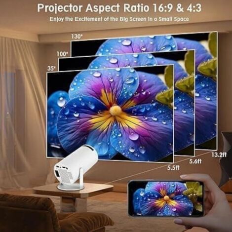 HY300 Pro Mini Projecteur 4K Android 11 – WiFi 5G, Bluetooth 5.0, 260 ANSI, Vidéo Intelligente
