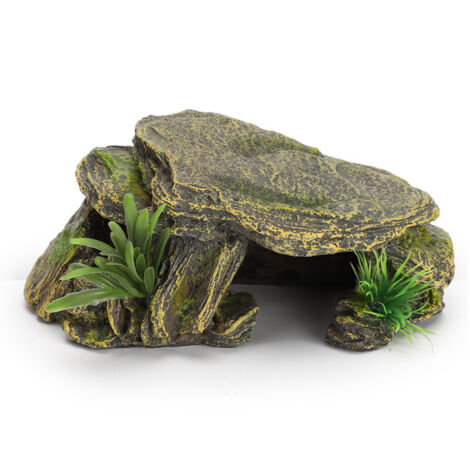 Abri Aquatique pour Tortues et Reptiles - Grotte Sécurisée pour Aquarium et Terrarium