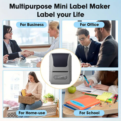 Imprimante d'étiquettes sans fil Bluetooth, mini imprimante portable pour usage domestique, blanc