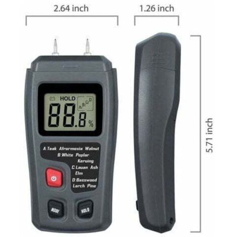 Testeur D'Humidité Du Bois Portable Testeur D'Humidité Lcd Pour Détecteur D'Humidité Du Bois Pour La Mesure De L'Humidité Du Papier De Bois De Chauffage,--TRIMEC (1/3)