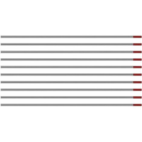 Memkey – Électrodes de tungstène TIG WT20 1,6mm 150mm – Lot de 10 pièces – Pour soudage acier et alliages – Excellente stabilité de l'arc