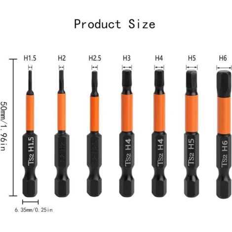 Embout Visseuse Aimanté Torx Embout Visseuse Aimanté Puissant Embout Visseuse Long 50mm Coffret Tournevis Torx Embouts De Vissage Pour Perceuse-Visseuse (H1.5-H6)