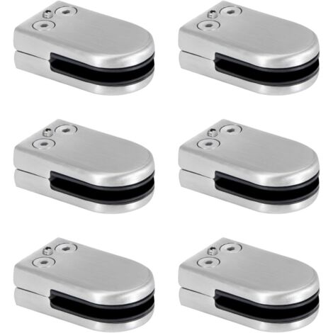 Memkey – Pince à verre en acier inoxydable – Supports de serrage pour verre 6 à 8 mm – Réglable pour balustrades et escaliers – Lot de 6 pièces