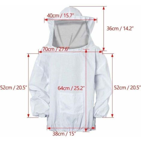 Veste d'apiculteur, Bee Guard professionnel, Chapeau d'apiculteur avec voile amovible, Costume d'abeille zippé pour apiculteurs--TRIMEC