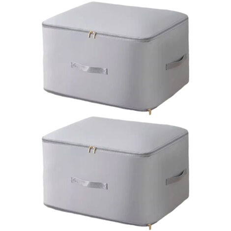 2pcs Sacs de Rangement Vêtement - - Couette Organisateur - Sous-vide - Gris 60x54x42cm