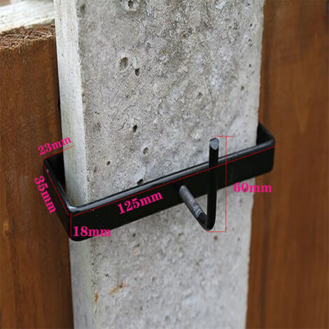 Clips de poteau en béton pour poteaux de clôture – Support réglable en acier – Résistant à la rouille – Pour colonnes de 10,2 cm