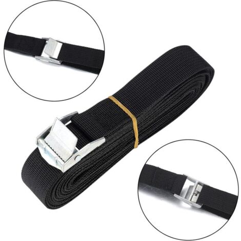 Aougo – Sangles d'arrimage à cliquet 5 m x 20 mm – Lot de 4 pièces – Boucles en métal pour fixation moto/voiture/remorque – Résistantes à l'usure - Bagag-5