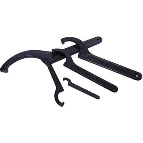 1x Clé à crochet réglable 85-105mm, clés à ergot, clé tricoise universelle, pour la fixation ou le démontage des écrous ronds et des couvercles de compteurs d'eau sur les machines-outils (1/3)