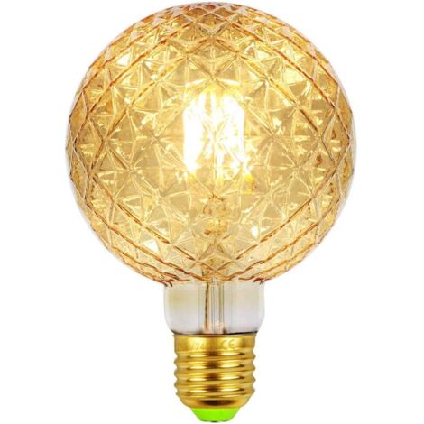 Aougo – Ampoule LED vintage E27 4W 220/240V – Cristal G95 – Blanc chaud 2000K – Allumage instantané sans scintillement (1/5)