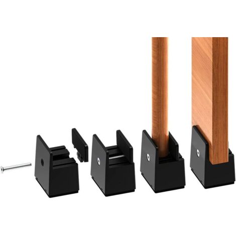 Aougo – Rehausseur de lit réglable 5 cm – Lot de 4 – Support jusqu'à 2000 kg – Pour pieds de lit de 0 à 1,5 pouces – Installation facile avec vis (1/5)