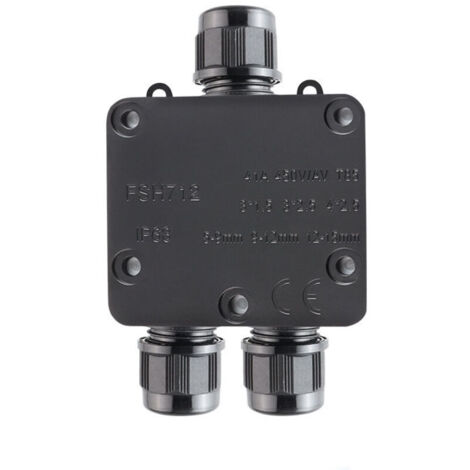 2 Pièces Boîte de Jonction étanche IP68, Boite de Derivation Etanche Exterieur, Boîtier de Connecteur de Câble 3 Voies Connexions pour Câble Ø5mm-9mm, C