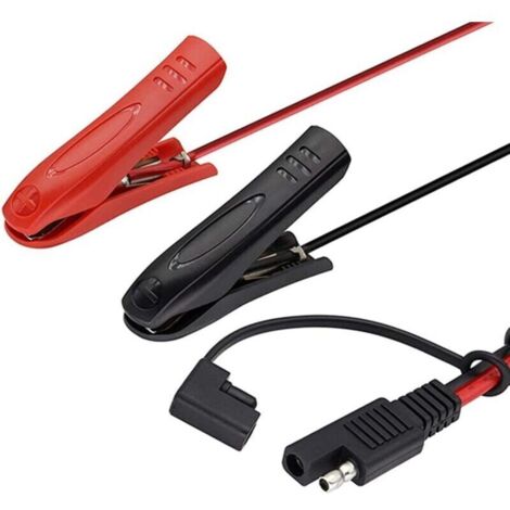 Câble de batterie moto 1 m, câble de démarrage moto 14 AWG, câble de batterie à pinces crocodiles, câble d'extension solaire, câble de batterie voiture, câble de démarrage, câble d'extension de batter